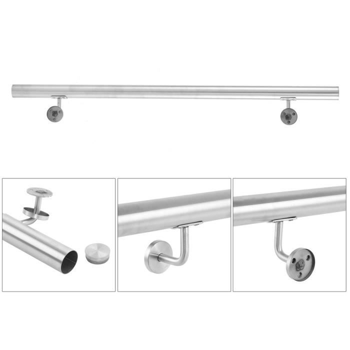1pc Support Main Courante Balustrade Support Mural D/'escalier Bannister Argent