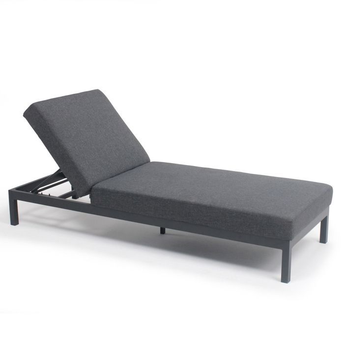 Bain de soleil inclinable en aluminium gris Galapagos - Oviala