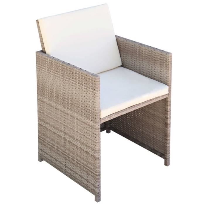 Fauteuil - UMR - Beige Chaises de jardin 2 pcs - avec coussins Résine tressée Beige -[81L0Y1]