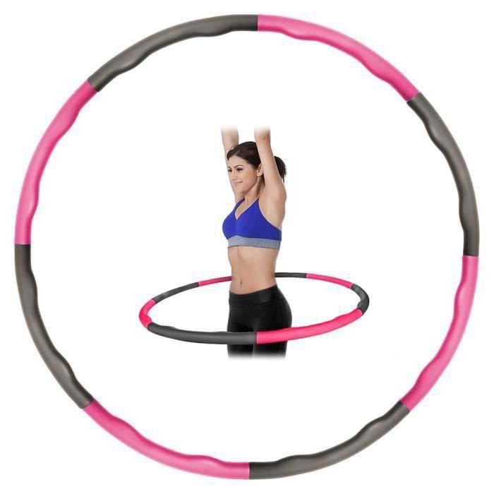 Hula Hoop Fitness Démontable 8 Sections - Avec Mousse De Protection, Ruban à Mesurer Et Serviette - Pour Perte De Poids Et Tonification à Domicile - 6