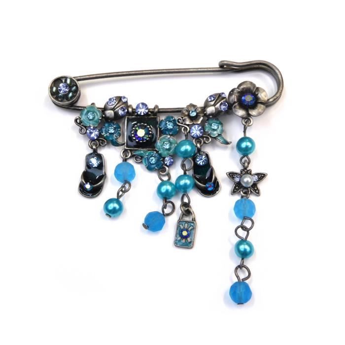 Belle épingle à Nourrice Broche Vintage Perles - Bijou D'occasion élégant