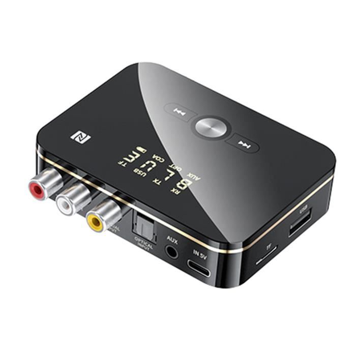 M8 Bluetooth 5.0 RCA Audio RéCepteur ÉMetteur APTXLL 3.5Mm AUX Musique Adaptateur Sans Fil avec Microphone NFC pour Voiture TV