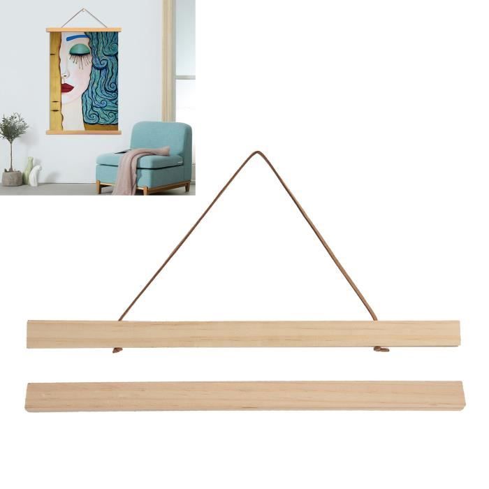 Cadre Magnétique En Bois Blanc Pour Affiches - Suspension Murale Facile 50 Cm - Change Tes Posters Sans Abîmer