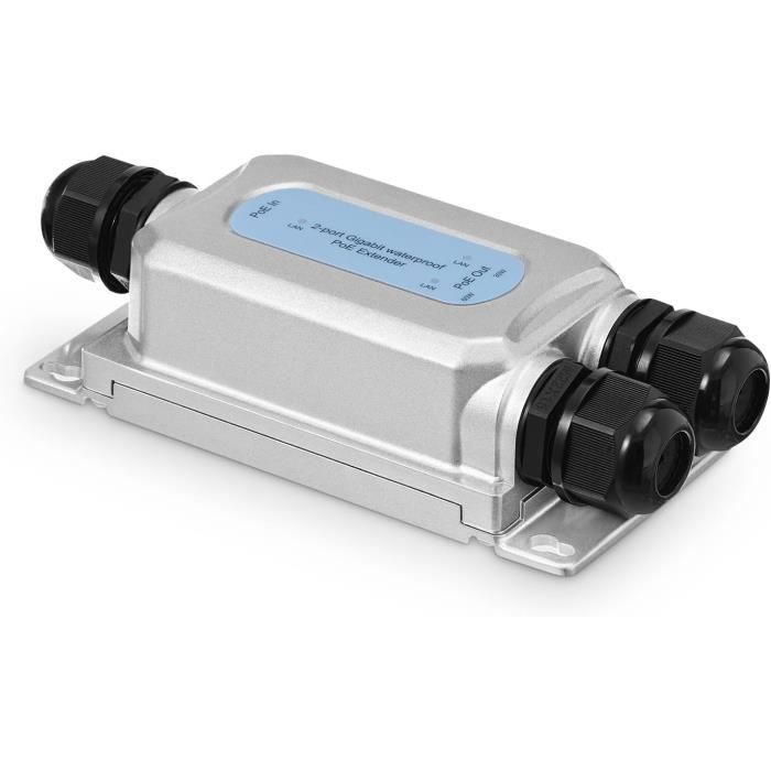 Gigabit PoE Repeater Outdoor 5-Port Gigabit PoE Extender - 90W Waterproof Passthrough Switch | 1 In 4 Out PoE Repeater PoE Passthrough Extender
