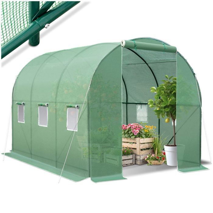 Tectake serre tunnel 7 m&sup2; 343x200x200cm 402264