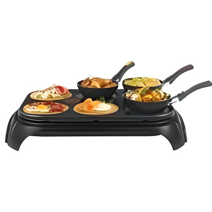 Wok Party TEFAL - Gourmet - 6 mini wok et crépière - 1000W - Vert