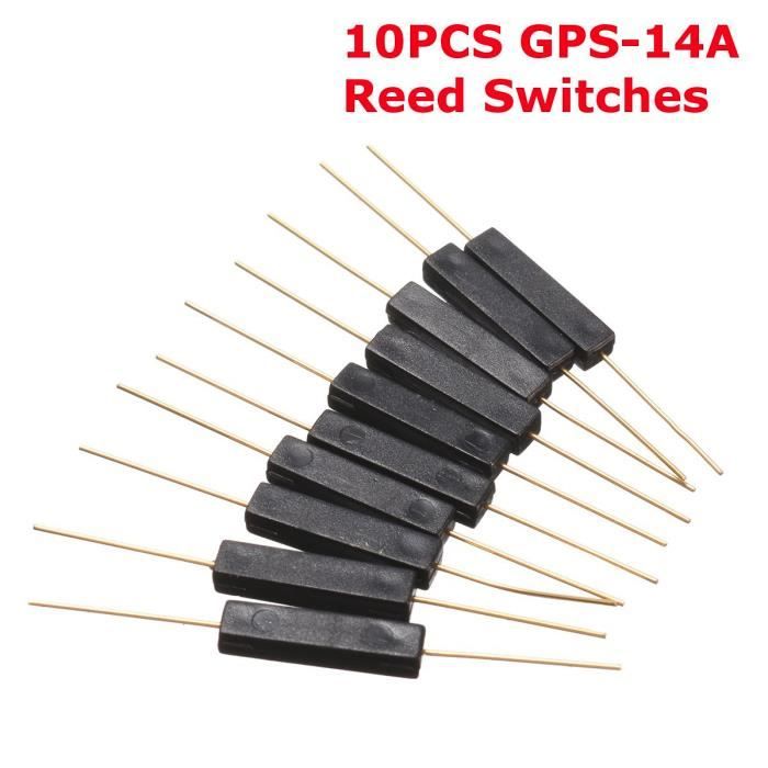 10-Piece Reed Switch GPS-14A Set - Normally Open, Vibration & Corrosion Resistant (MKA Type)