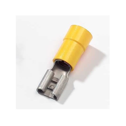 25 Cossettes De Câble Anneau Partiellement Isolé 4-6mm² Jaune - Cuivre, Pour Connexion Mâle - Nécessite Sertissage - Neuf