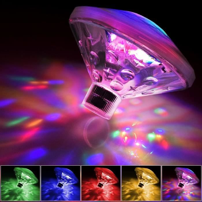 Lampe Flottante Colorée étanche IP43 Pour Jacuzzi, Piscine, Baignoire – 7 Modes De Lumière, Fonctionne Sur Piles AAA