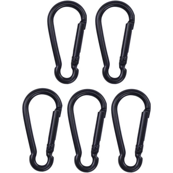 Lot De 3 Mousquetons Verrouillables En Aluminium Pour Sac à Dos, Camping, Randonnée - Légers Et Résistants (77x42 Mm) - Avec Porte-clés