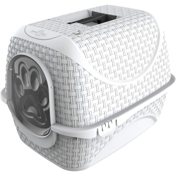 Zamibo Liti re Ferm e Design Rotin Blanc Pelle Int gr e 41 8X50 5X39 zamibo-liti-re-ferm-e-design-rotin-blanc-pelle-int-gr-e-41-8x50-5x39