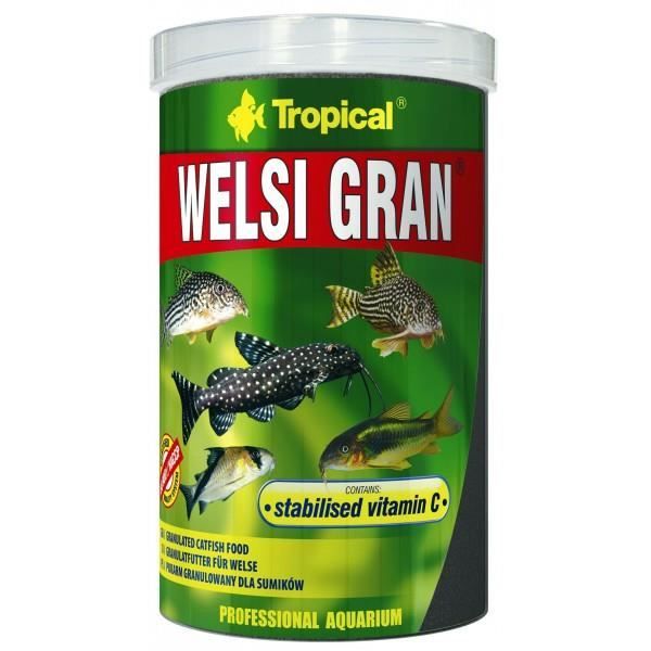 Nourriture pour poissons daquarium - TROPICAL - Welsi Gran 100 ml - granules ramollissantes - descend au fond - pour poissons‑chats
