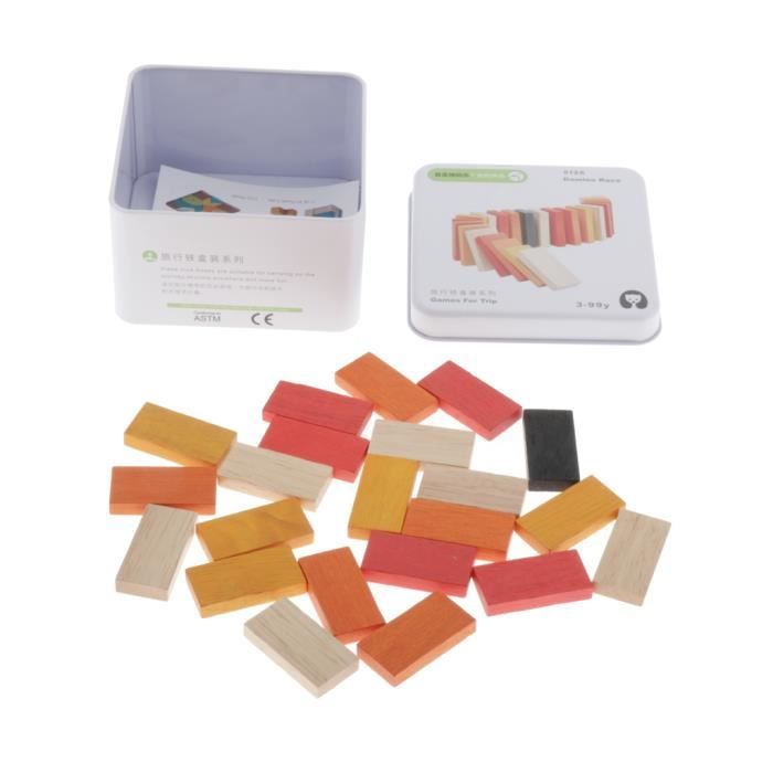 Jeu De Dominos En Bois 120 Pièces - Blocs Colorés Pour Constructions, Chutes En Cascade - Jouet éducatif Enfants 3 Ans Et +