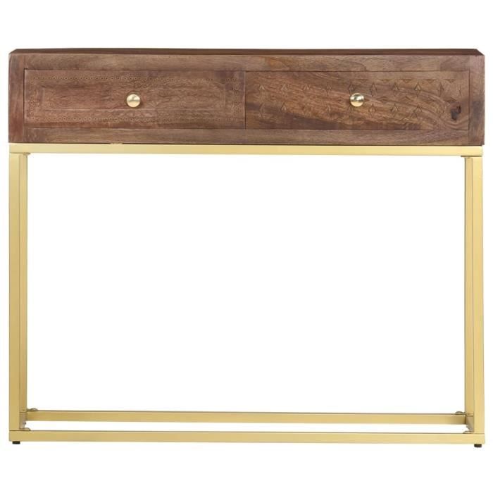 ZHU Table console peinte à la main 80x35x75 cm Bois de manguier