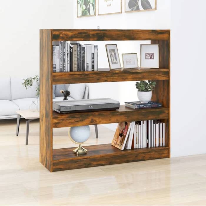 vidaXL Bibliothèque/Séparateur de pièce chêne fumé 100x30x103 cm 813632