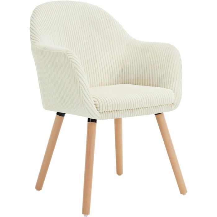 WOLTU Chaise de Salle à Manger Chaise de Cuisine Ergonomique en Velours Côtelé Pieds en Bois Massif Beige W0ATT0207-1 WOLTU Chaise de Salle à Manger Chaise de Cuisine Ergonomique en Velours Côtelé Pieds en Bois Massif Beige W0ATT0207-1