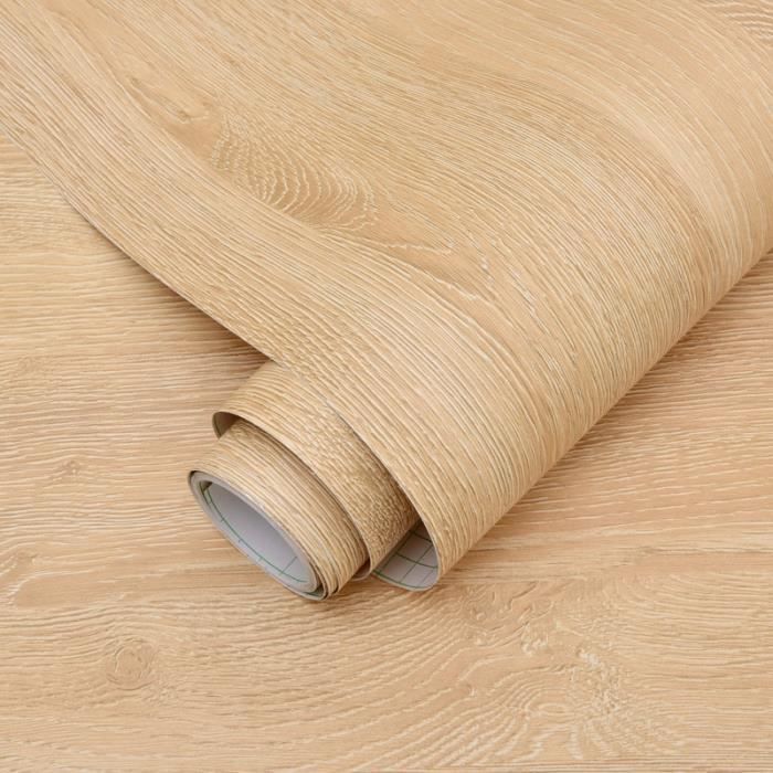 Papier Adhésif Abyssaly Chêne Bois - 60cm X 10m - Vinyle Mat, Amovible - Neuf
