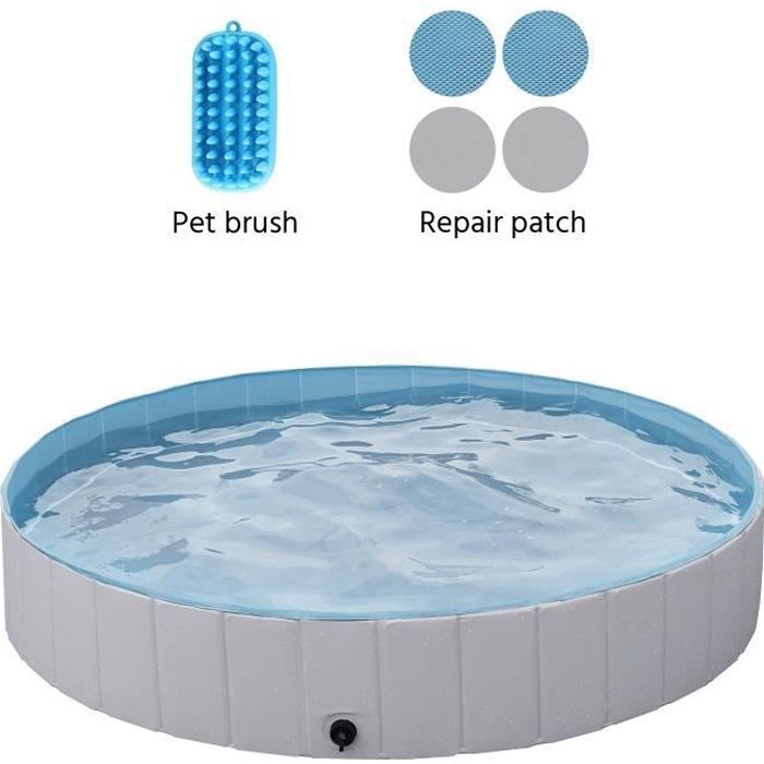 Comparer les prix de Yaheetech Piscine pour Chien Pliable Taille XXL Gris Baignoire Bassin de Baignade Portable Bain pour Chien-Chat Animal Antidérapant