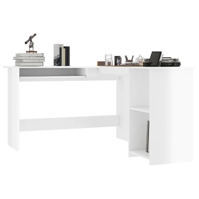 Bureau D'angle En Forme De L Noir Neuf
