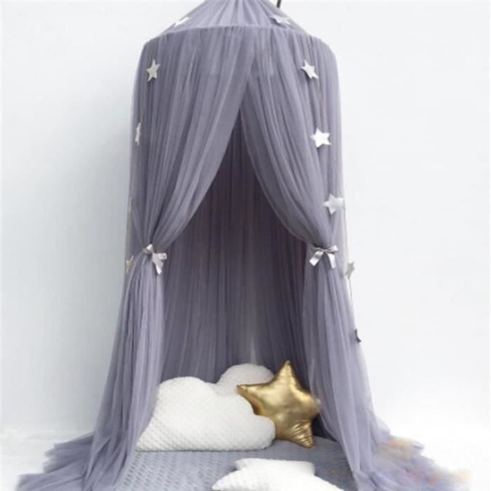 MULAIDI Support Baldaquin Lit Bébé Fille - Filet Lit Enfant Rond Dôme Réglable