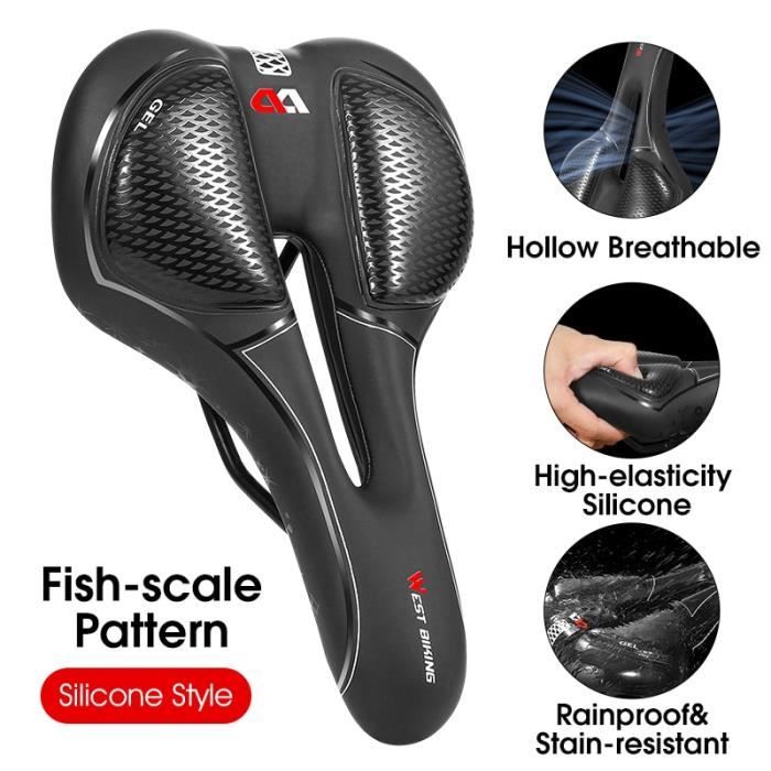 Selle Vélo Confort Boloromo – Large Avec Gel – Noir – Pour Scott – Neuf