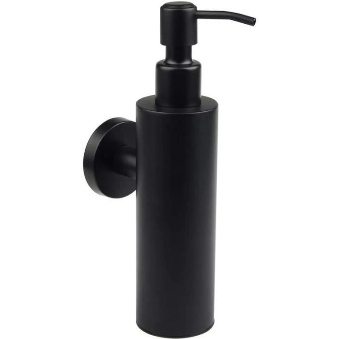 Distributeur de savon mural - YYV - Noir mat - Acier inoxydable 304 - 200 ml - Design contemporain
