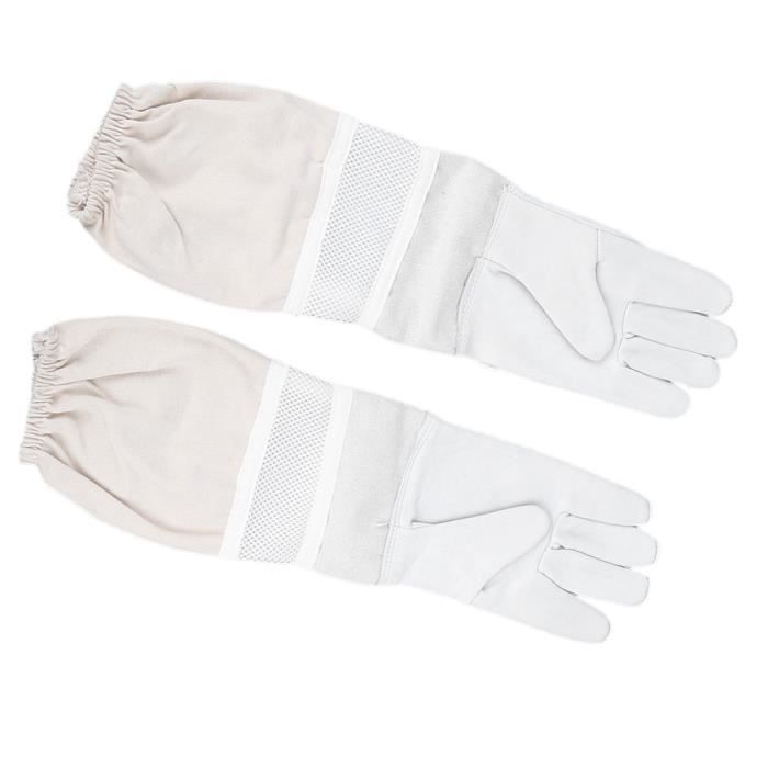 Gants D'Apiculteur En Cuir De Chèvre - Résistants Aux Piqûres, Taille Unique Homme/Femme - Protection Mains Et Avant-bras - Accessoire Apiculture