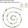 285 perles de pierre d'amazonie givrées naturelles, perles de pierre naturelle de 4mm pour la fabrication de bijoux de collier-1