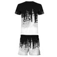 Homme Ensemble Short Et Tee Shirt Imprime Flamme Sport Homme Sportswear 2 Piece Sets Ete Decontracte - rouge Kekongji Printemps-1
