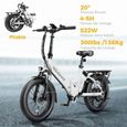 Vélo électrique pliable  20" YOLOWAY - 522W 36V 12.5Ah - Blanc-Shimano 7 vitesses - Batterie Amovible - E BIKE + Casque Gratuit-1