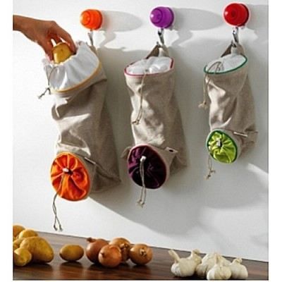 Sac de conservation Sac à oignon MASTRAD Noir Coton, lin