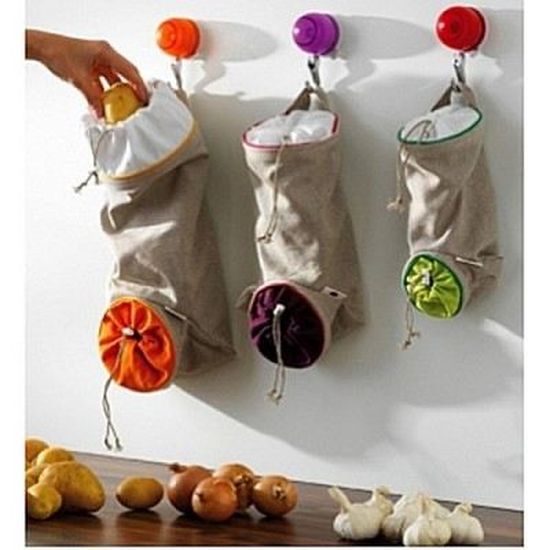 Sac de conservation Sac à oignon MASTRAD Noir Coton, lin