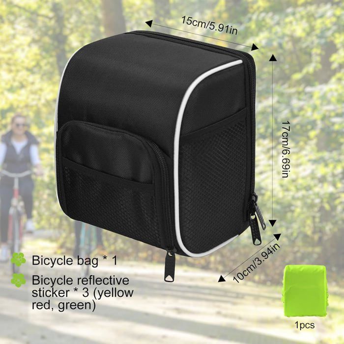 Sacoche Guidon Vélo ADNEWX – 1,5 L, étanche, Housse Pluie Incluse, Pour Trottinette électrique Et Panier Avant