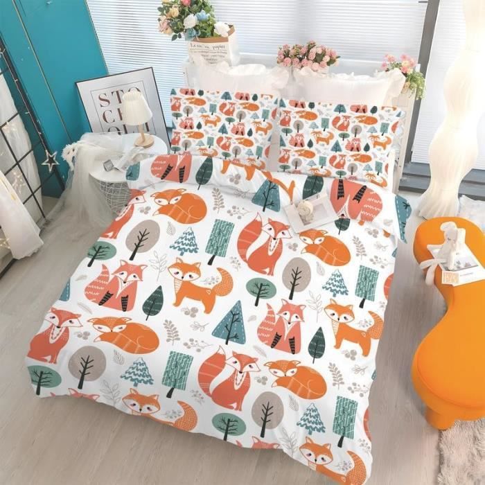 Housse De Couette 140X200 Enfant Renard For ts Parure De Lit 1