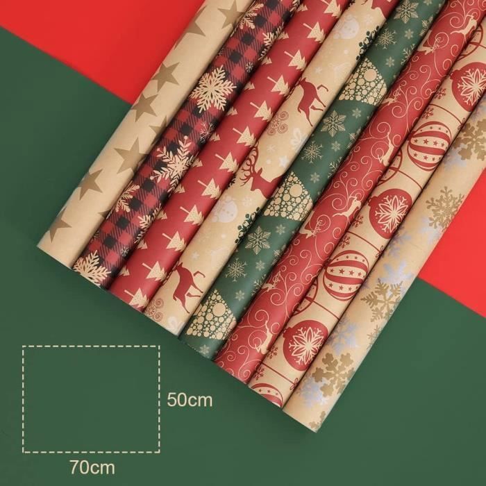 Lot De 10 Feuilles De Papier Cadeau Vintage Fleuri - 50x70 Cm, Papier Kraft épais, Avec Ficelle Chanvre Et étiquettes