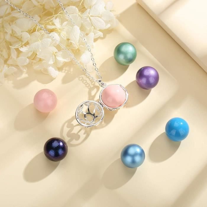 Collier Bola Grossesse Carillon Argent – Pendentif Harmonie Bébé Maternité – Cadeau Future Maman Émotionnel