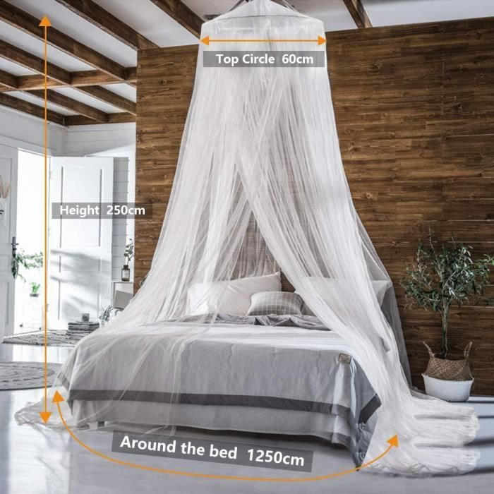 Moustiquaire de lit carrée, Baldaquin en Polyester Lits, Moustiquaire