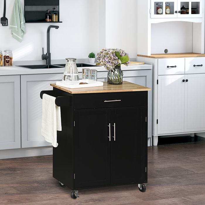 Chariot De Courses HOMCOM - Dimensions 45.5x35.5x97 Cm, Noir - Neuf