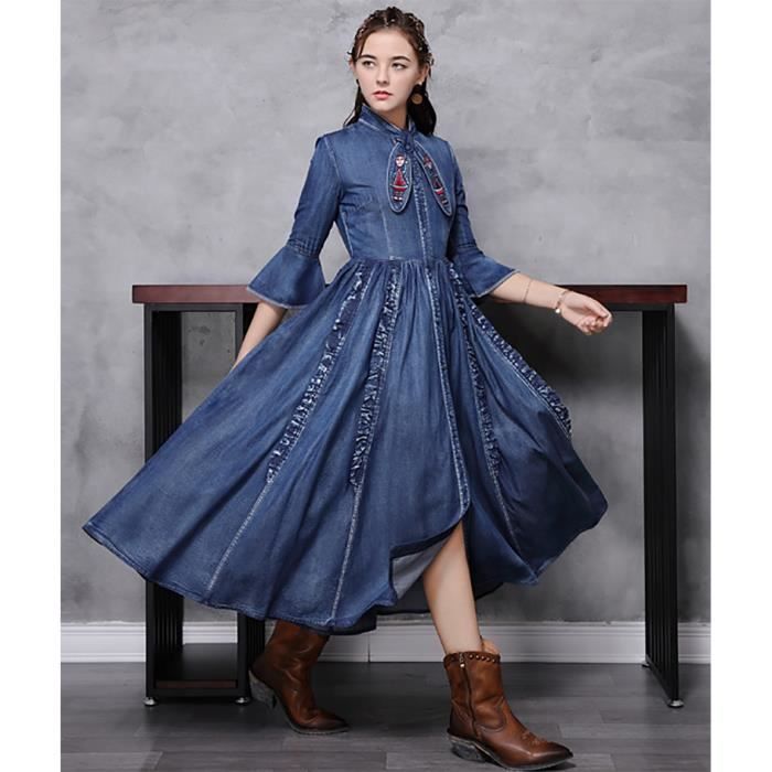 Dress Robe En Jean Longue Femme Longue Robe En Jean Robe Longue En