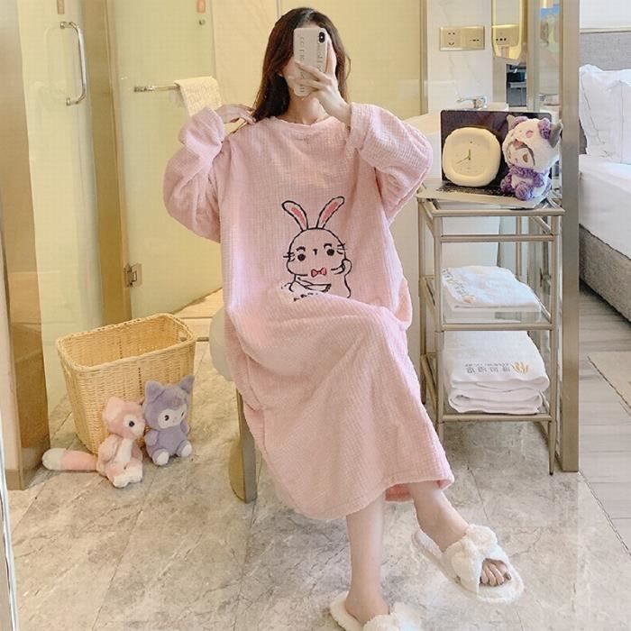 Pyjama d hiver grande taille femme 2XL 5XL Mignon Pyjama Robe Des