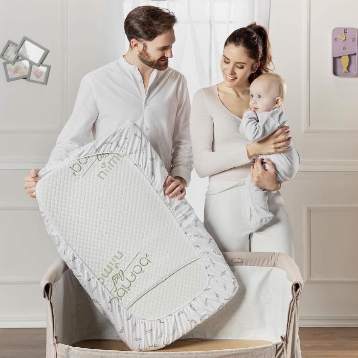 Draps Housse Cododo 2 Pieces 100 Coton 1 Alese Protege Matelas Impermeable Compatible Avec Berceaux Kinderkraft Uno Chicco H513 Cdiscount Puericulture Eveil bebe