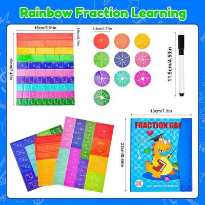 Puzzle Éducatif Magnétique Fractions – 22 X 17,8 X 1,1 Cm – Disques & Tuiles Colorés – Apprentissage Visuel – Tableau Magnétique – Dès 6 Ans – Cadeau Enseignant – Maison & Classe