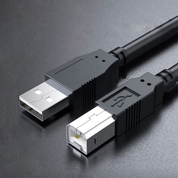 Câble Imprimante USB-A Vers USB-B 1,5 M Pour Canon PIXMA - Blanc, Plat, Neuf, Garantie 1 An