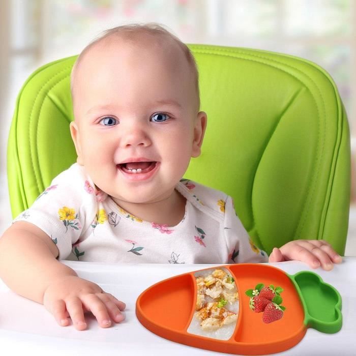 Assiette bébé à compartiments carotte