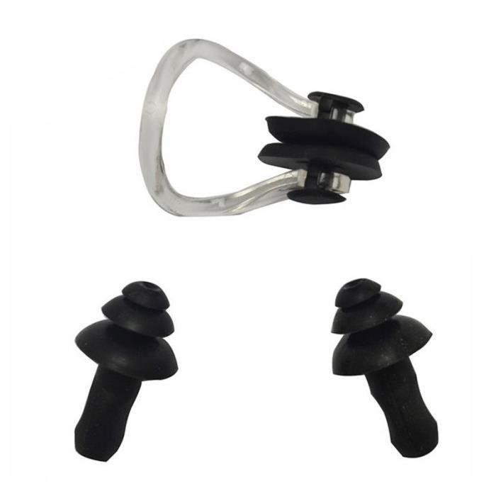 Lot 4 Pinces Nez + Bouchons Oreilles Natation – Silicone, Réutilisables, Avec Boîte Rangement – Adulte Et Enfant