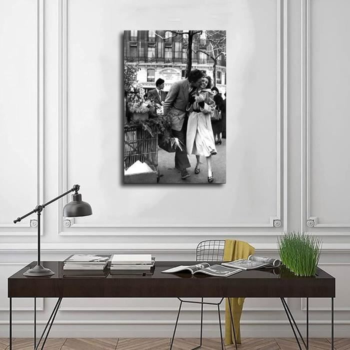 Poster vintage noir et blanc Robert Doisneau Photographie 6 toiles Poster  Art mural Décoration pour salon chambre à coucher D [319] - Cdiscount Maison