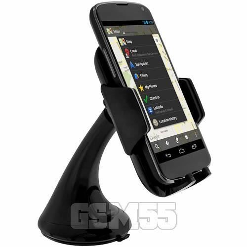 Support Voiture Rotatif Noir pour Smartphone - Fixation Ventouse