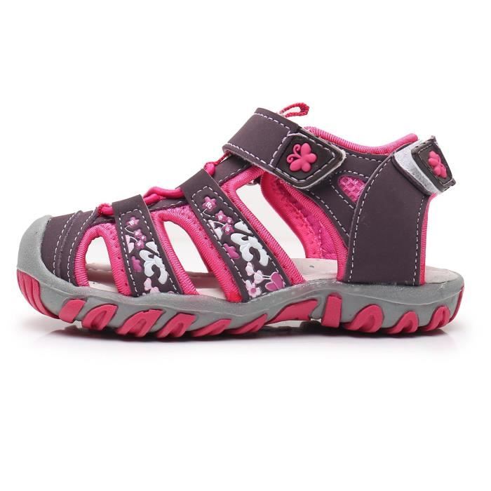 Sandales Enfants Dhinash Bout Fermé - Semelle Caoutchouc Antidérapante - Velcro Ajustable - Taille 28-37