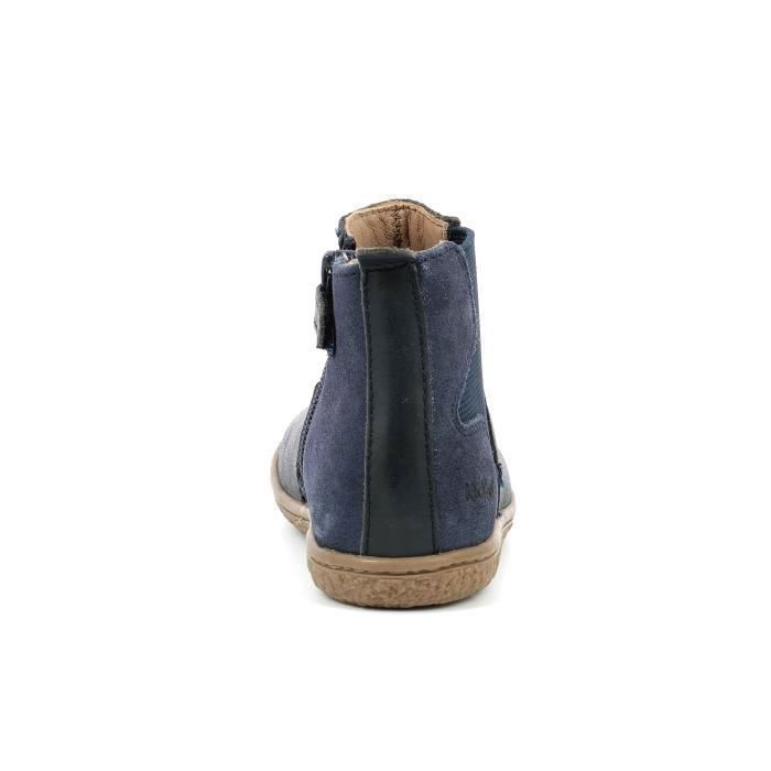 Bottes Fille Kickers Bonbon - En Cuir Véritable, Tige Moyenne, Semelle Thermoplastique - Confort Et Style