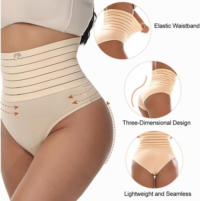 Culotte Gainante Femme Ventre Plat Amincissante Ceinture Post Accouchement  Récupération Taille Haute Invisible Slip Panty, Beige Beige - Cdiscount  Prêt-à-Porter